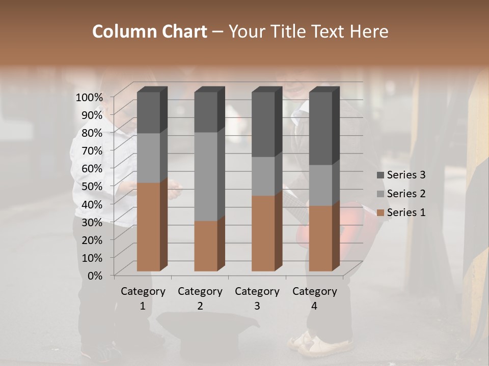 Two Young Boys Standing Next To Each Other Near A Train PowerPoint Template