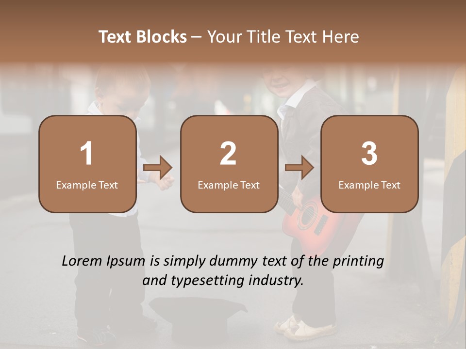 Two Young Boys Standing Next To Each Other Near A Train PowerPoint Template