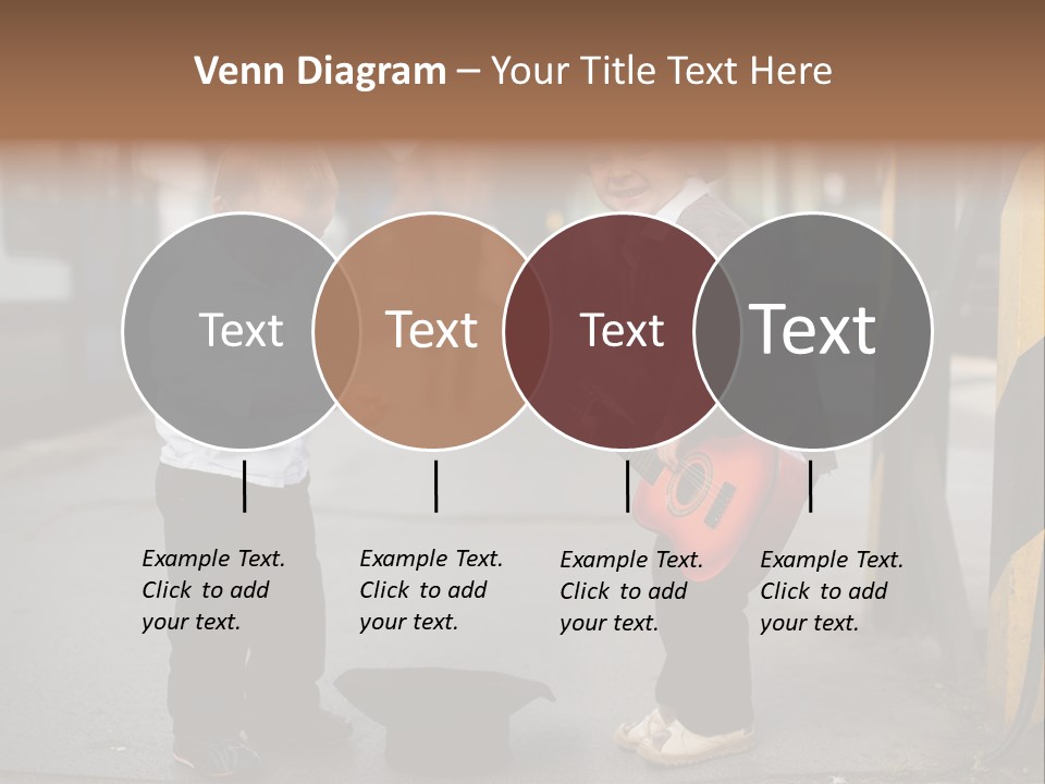 Two Young Boys Standing Next To Each Other Near A Train PowerPoint Template