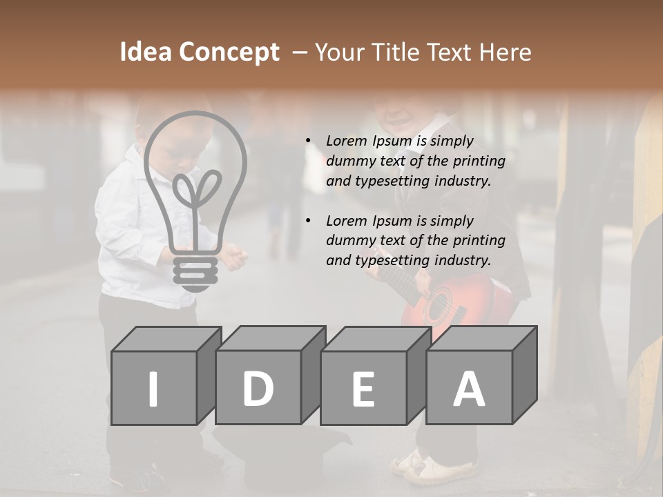 Two Young Boys Standing Next To Each Other Near A Train PowerPoint Template