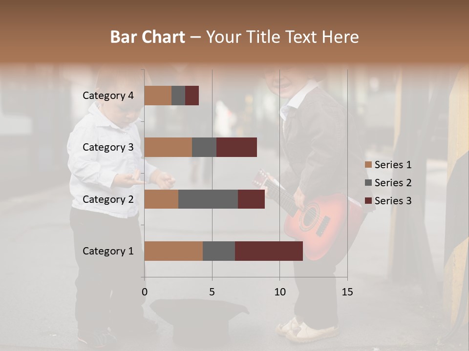 Two Young Boys Standing Next To Each Other Near A Train PowerPoint Template