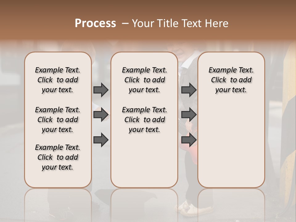 Two Young Boys Standing Next To Each Other Near A Train PowerPoint Template