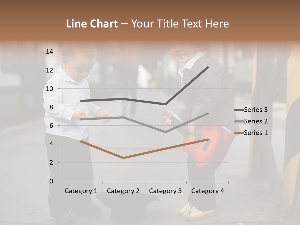 Two Young Boys Standing Next To Each Other Near A Train PowerPoint Template