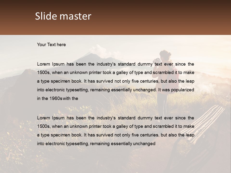 A Person Taking A Picture Of A Mountain With A Camera PowerPoint Template