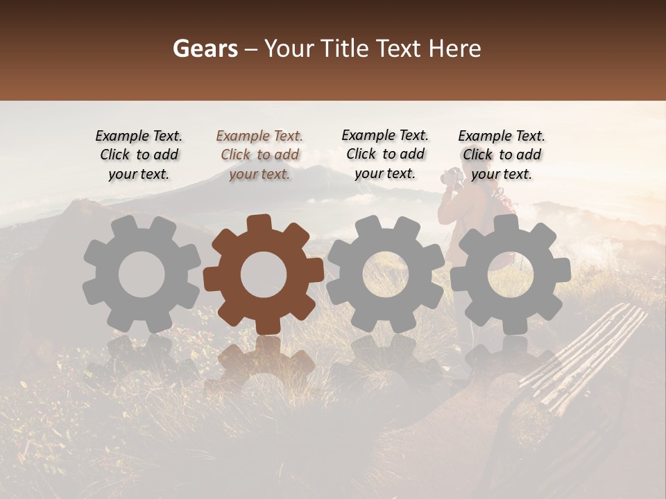 A Person Taking A Picture Of A Mountain With A Camera PowerPoint Template