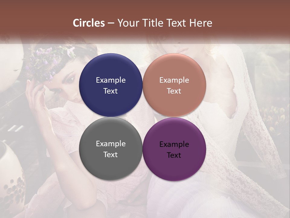 Two Beautiful Women Sitting Next To Each Other PowerPoint Template