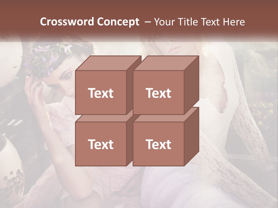 Two Beautiful Women Sitting Next To Each Other PowerPoint Template