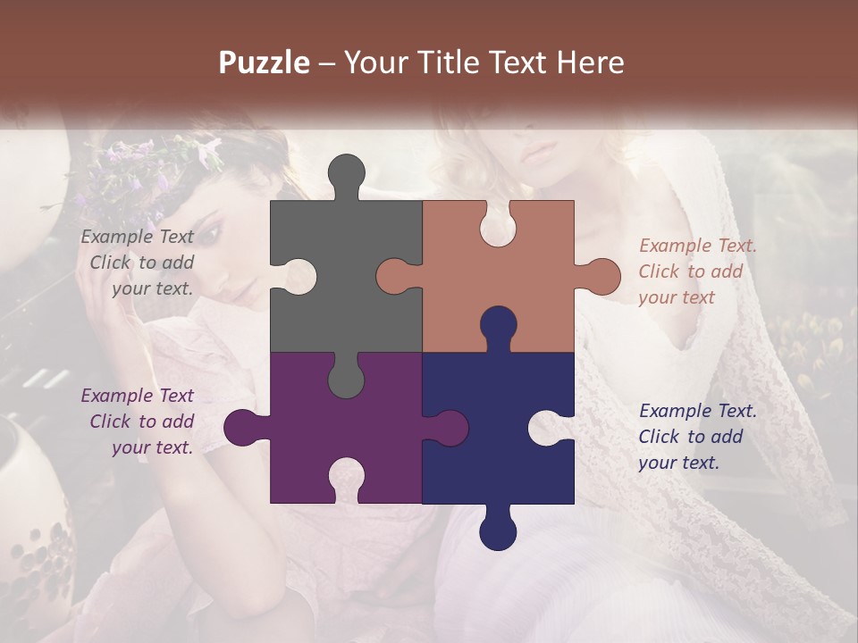 Two Beautiful Women Sitting Next To Each Other PowerPoint Template