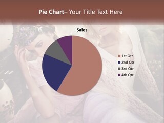 Two Beautiful Women Sitting Next To Each Other PowerPoint Template