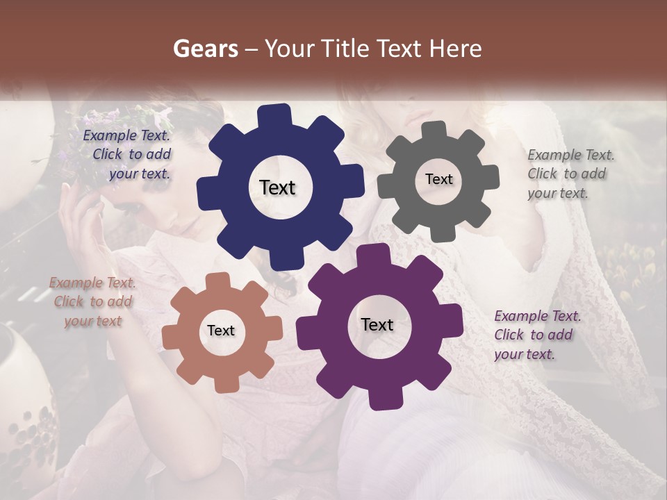 Two Beautiful Women Sitting Next To Each Other PowerPoint Template