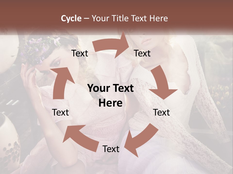 Two Beautiful Women Sitting Next To Each Other PowerPoint Template