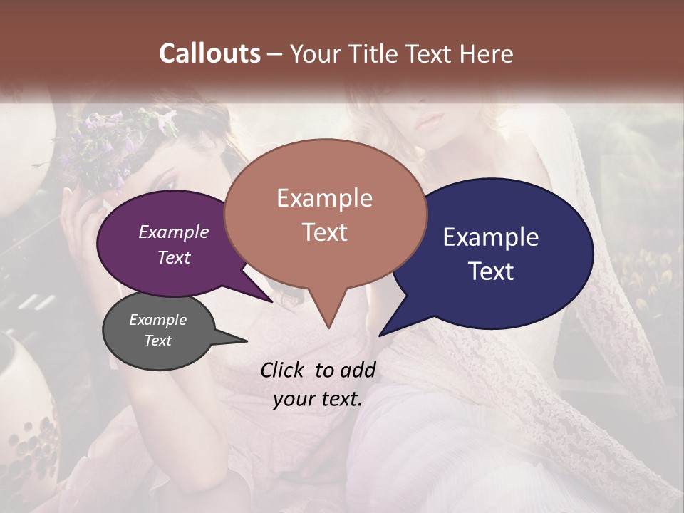 Two Beautiful Women Sitting Next To Each Other PowerPoint Template