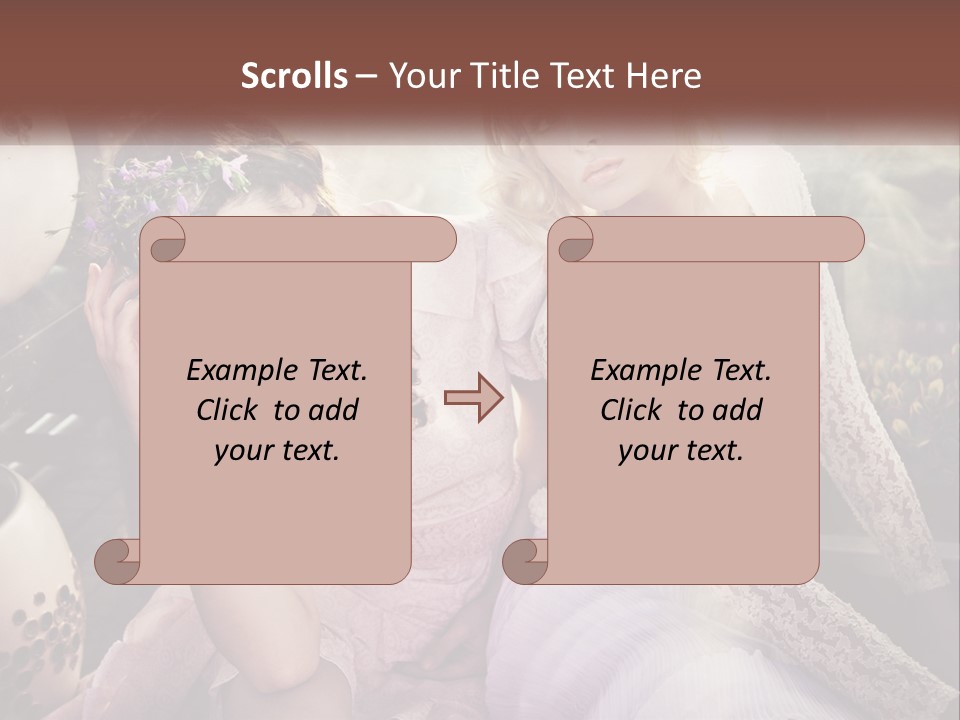 Two Beautiful Women Sitting Next To Each Other PowerPoint Template