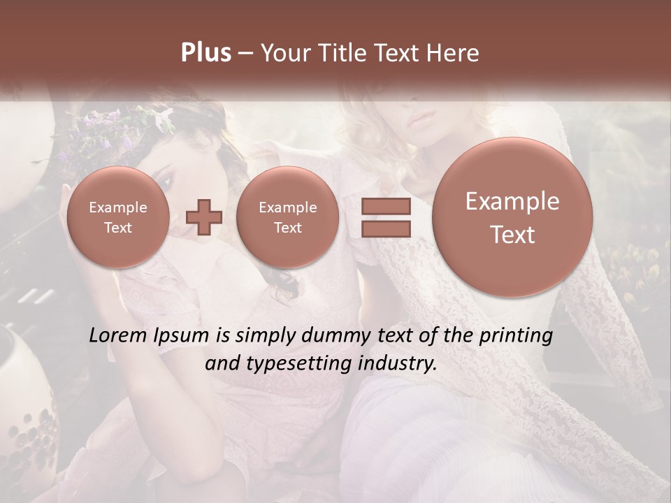 Two Beautiful Women Sitting Next To Each Other PowerPoint Template