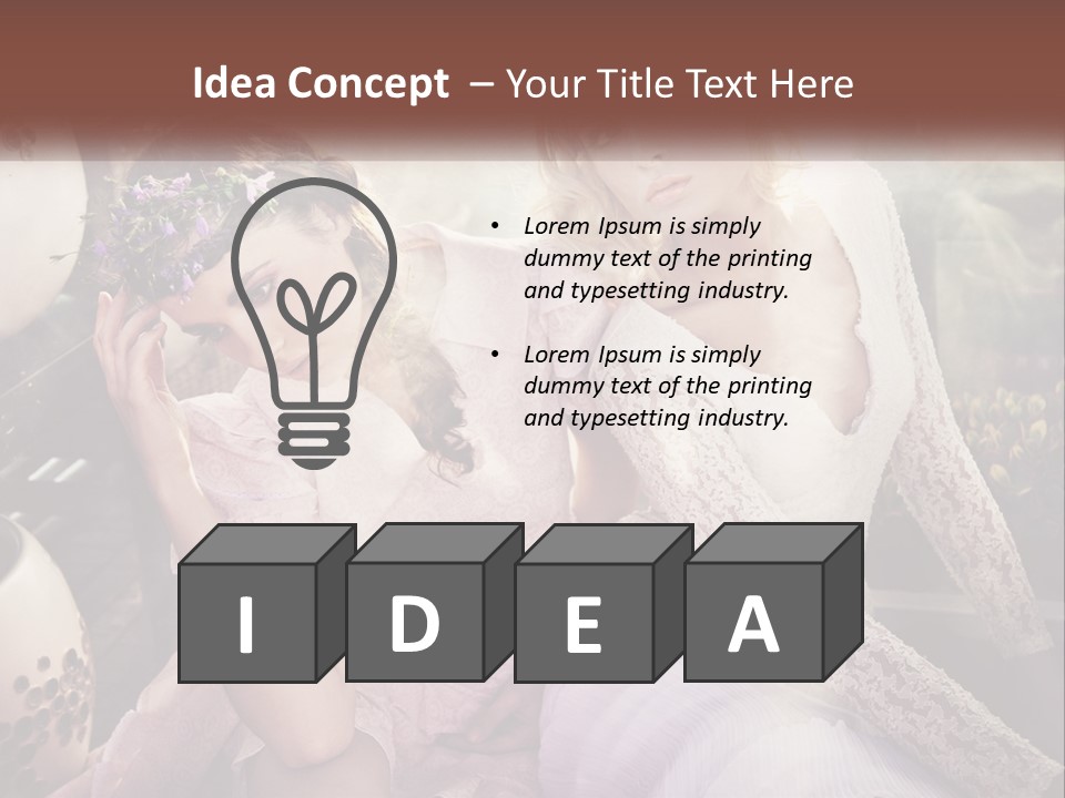 Two Beautiful Women Sitting Next To Each Other PowerPoint Template