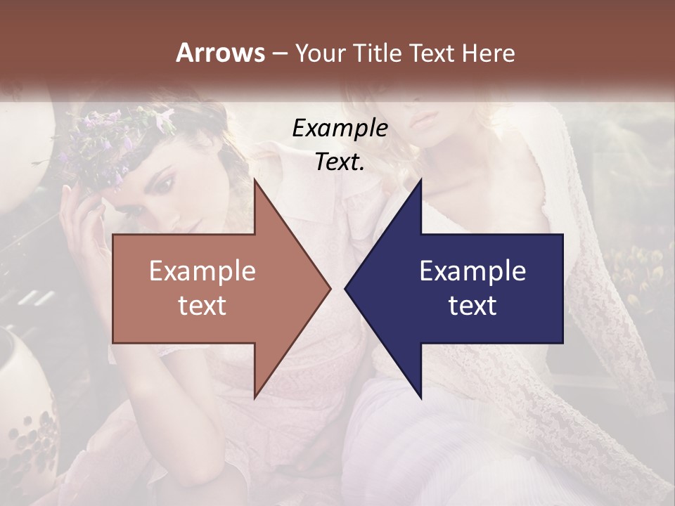 Two Beautiful Women Sitting Next To Each Other PowerPoint Template