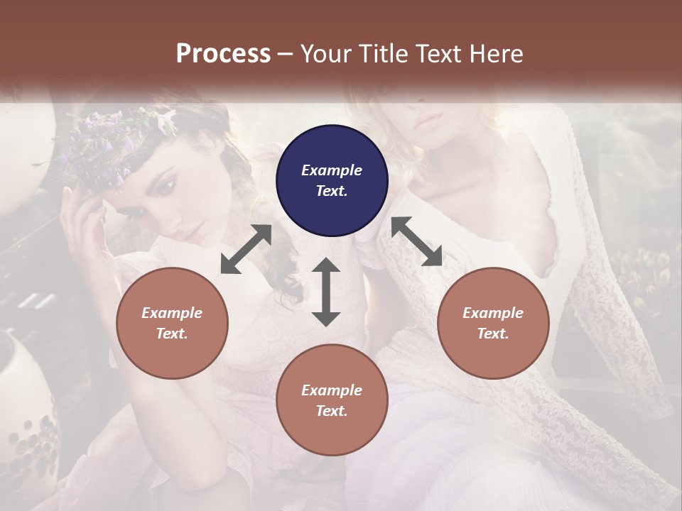 Two Beautiful Women Sitting Next To Each Other PowerPoint Template