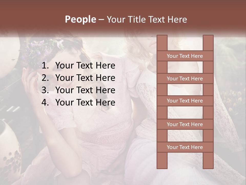 Two Beautiful Women Sitting Next To Each Other PowerPoint Template