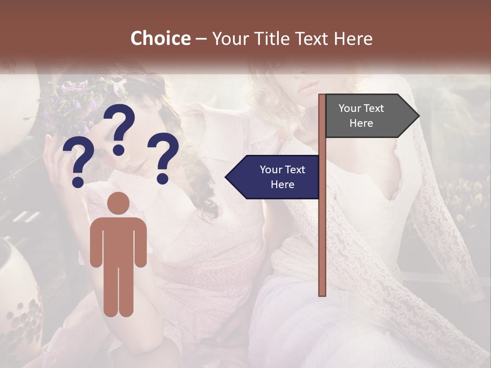 Two Beautiful Women Sitting Next To Each Other PowerPoint Template