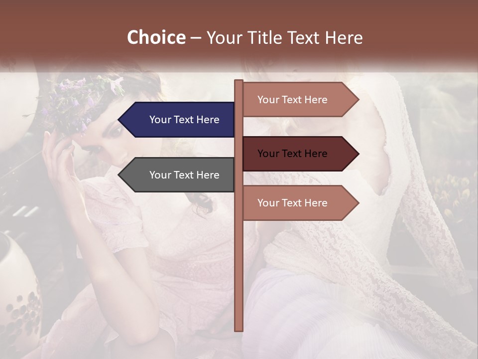 Two Beautiful Women Sitting Next To Each Other PowerPoint Template