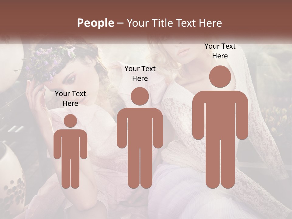 Two Beautiful Women Sitting Next To Each Other PowerPoint Template