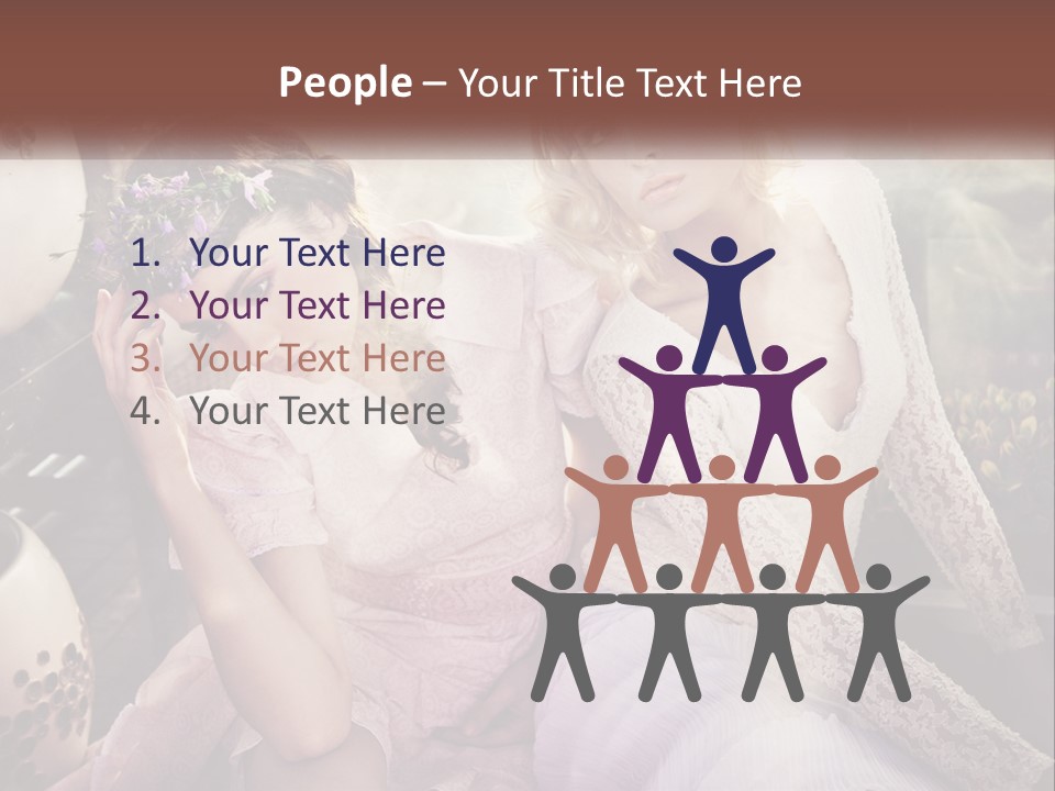 Two Beautiful Women Sitting Next To Each Other PowerPoint Template