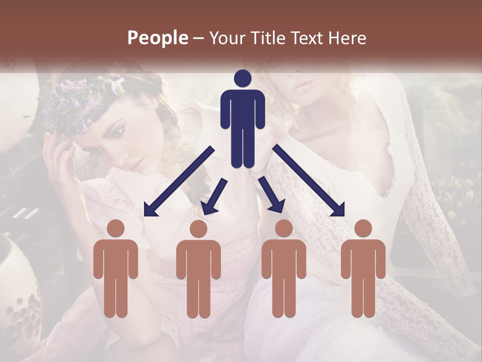 Two Beautiful Women Sitting Next To Each Other PowerPoint Template