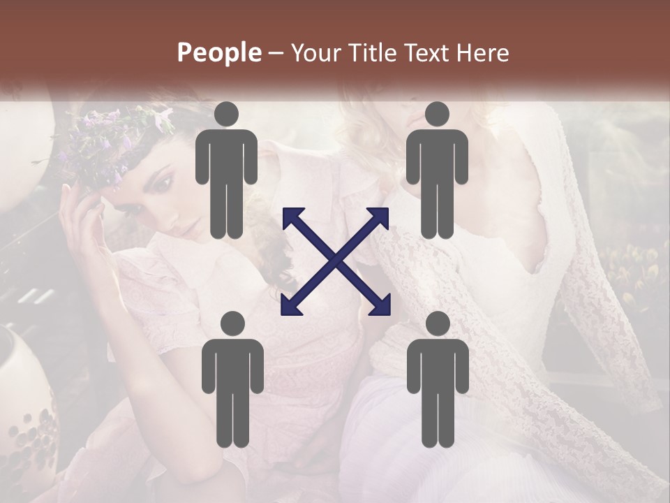 Two Beautiful Women Sitting Next To Each Other PowerPoint Template