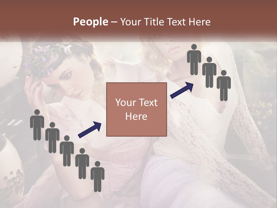 Two Beautiful Women Sitting Next To Each Other PowerPoint Template