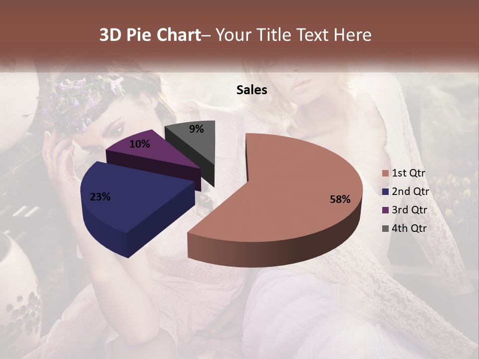 Two Beautiful Women Sitting Next To Each Other PowerPoint Template