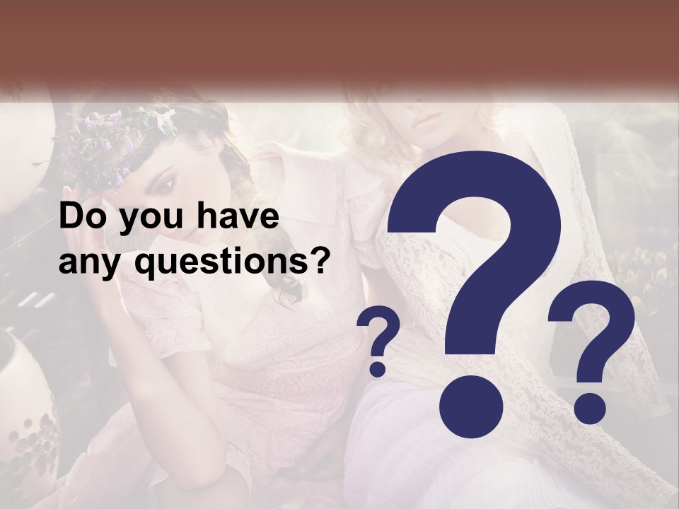 Two Beautiful Women Sitting Next To Each Other PowerPoint Template