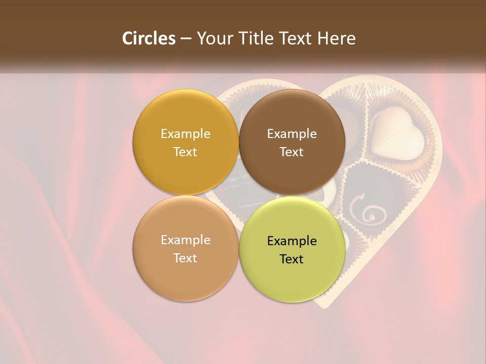 A Heart Shaped Box Filled With Chocolates On A Red Cloth PowerPoint Template