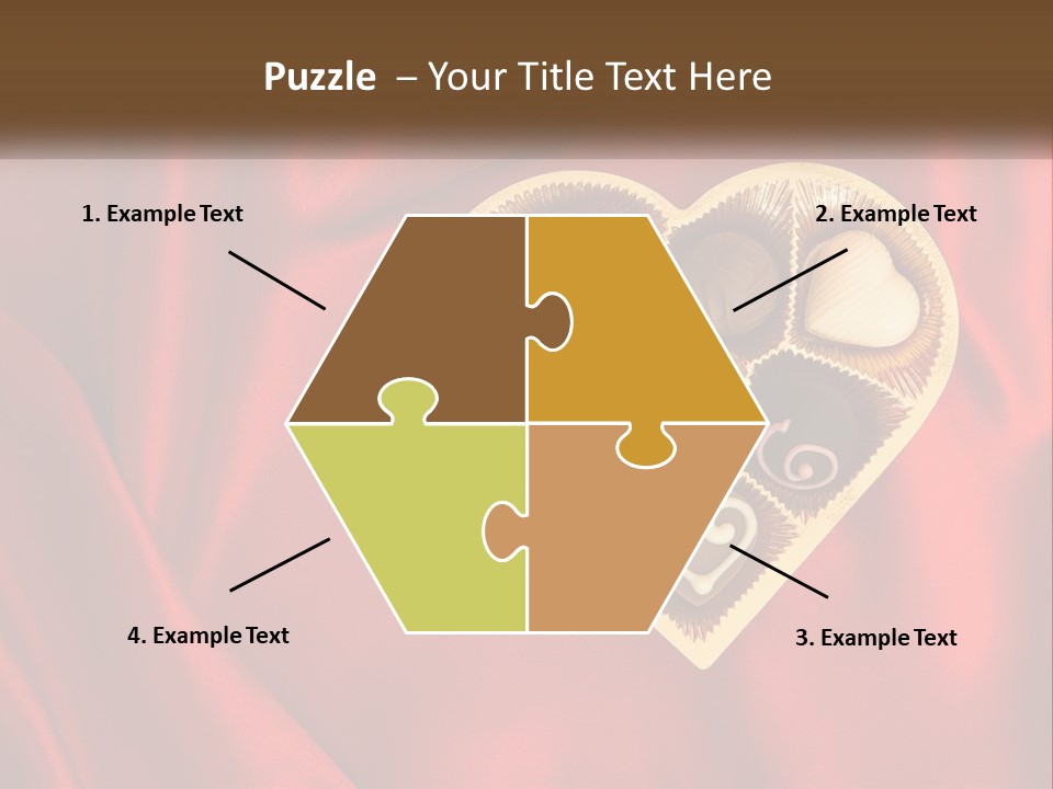 A Heart Shaped Box Filled With Chocolates On A Red Cloth PowerPoint Template