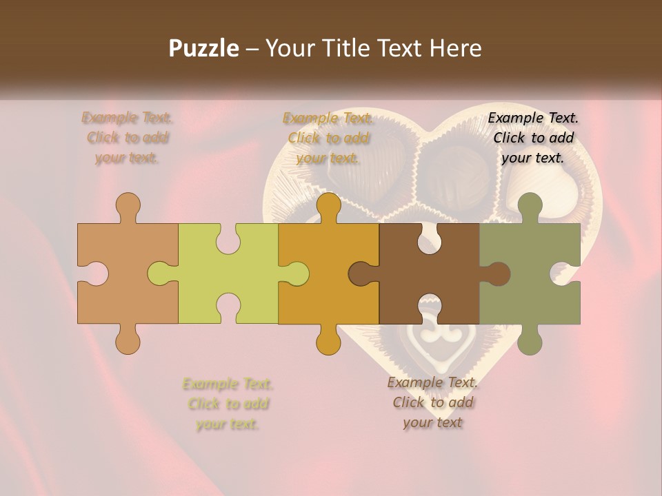 A Heart Shaped Box Filled With Chocolates On A Red Cloth PowerPoint Template