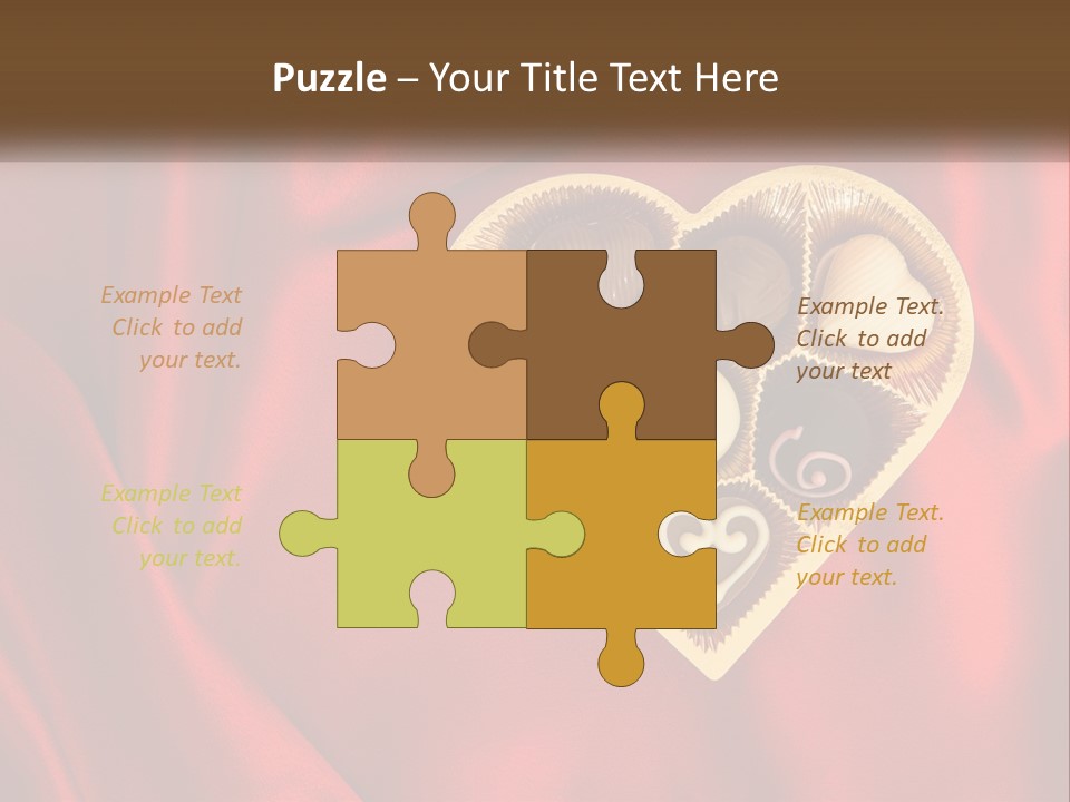 A Heart Shaped Box Filled With Chocolates On A Red Cloth PowerPoint Template