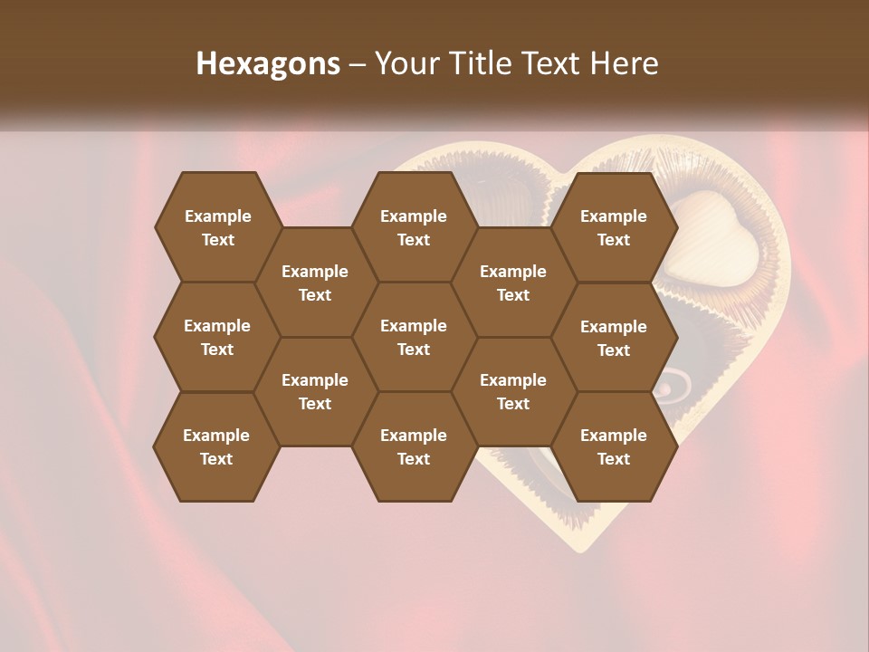 A Heart Shaped Box Filled With Chocolates On A Red Cloth PowerPoint Template