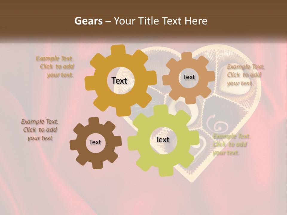 A Heart Shaped Box Filled With Chocolates On A Red Cloth PowerPoint Template