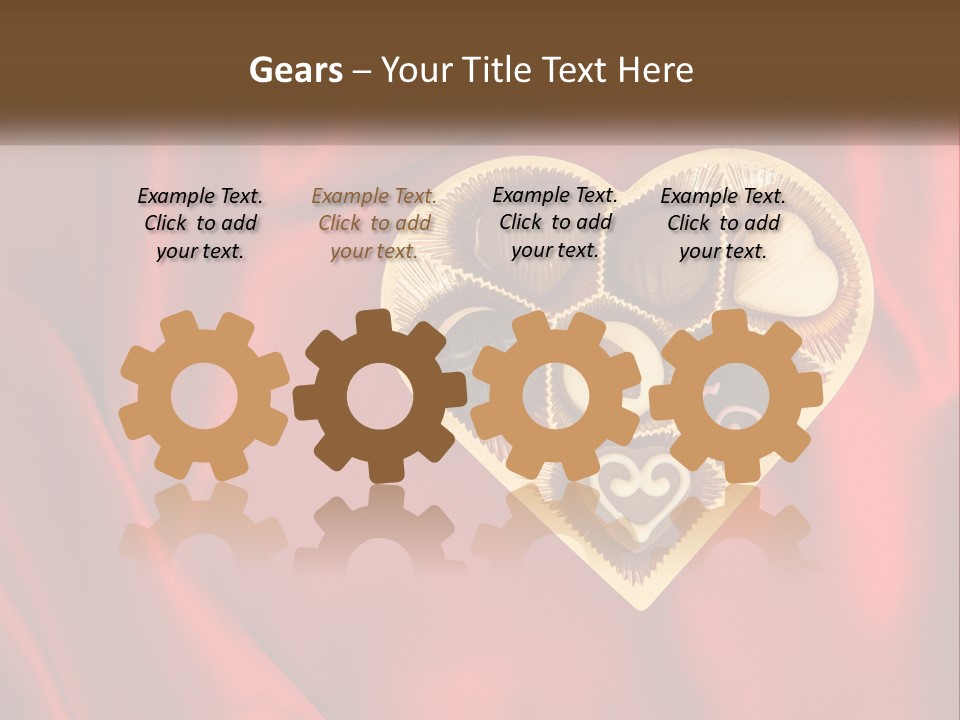 A Heart Shaped Box Filled With Chocolates On A Red Cloth PowerPoint Template