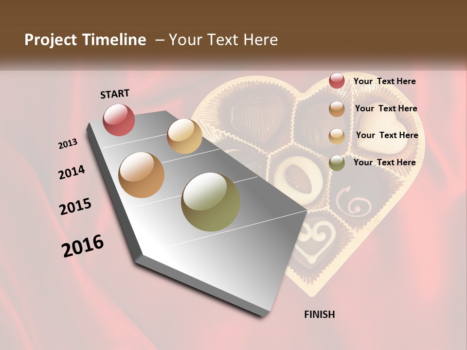 A Heart Shaped Box Filled With Chocolates On A Red Cloth PowerPoint Template