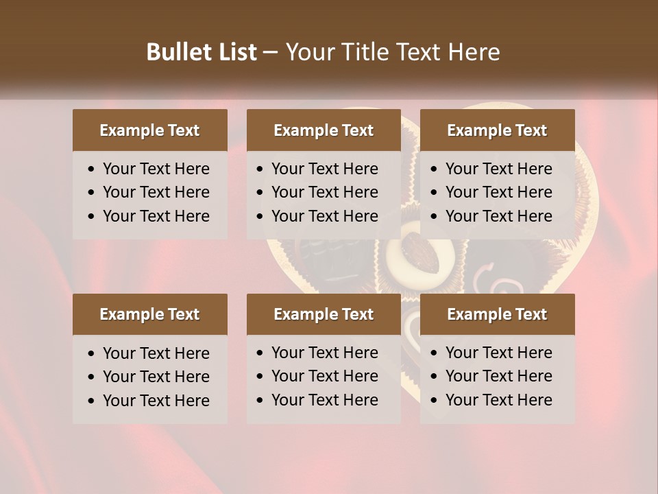 A Heart Shaped Box Filled With Chocolates On A Red Cloth PowerPoint Template