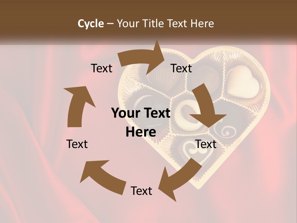 A Heart Shaped Box Filled With Chocolates On A Red Cloth PowerPoint Template
