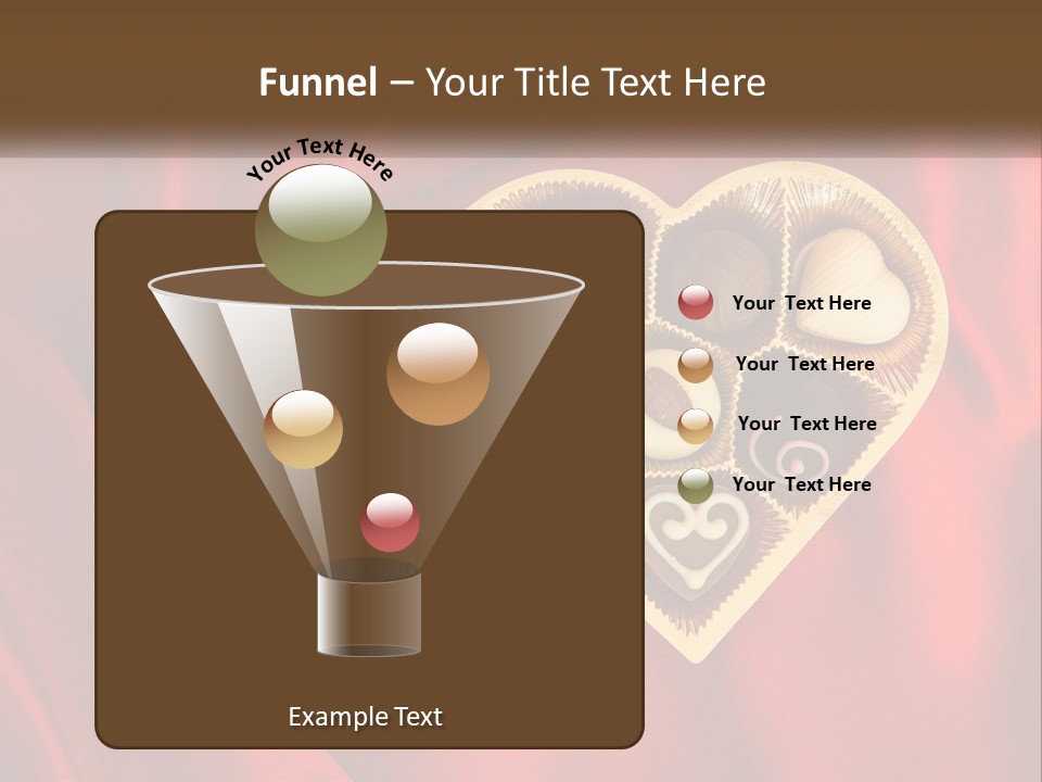 A Heart Shaped Box Filled With Chocolates On A Red Cloth PowerPoint Template