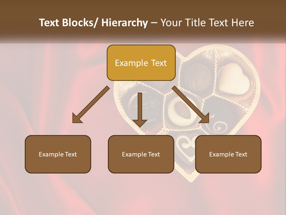 A Heart Shaped Box Filled With Chocolates On A Red Cloth PowerPoint Template
