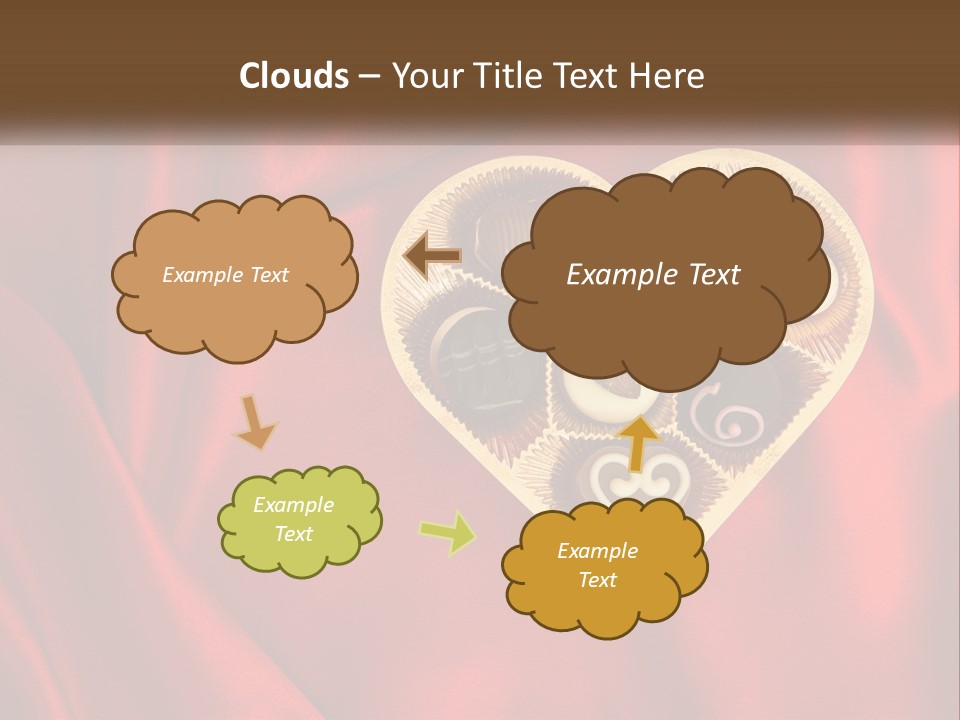 A Heart Shaped Box Filled With Chocolates On A Red Cloth PowerPoint Template