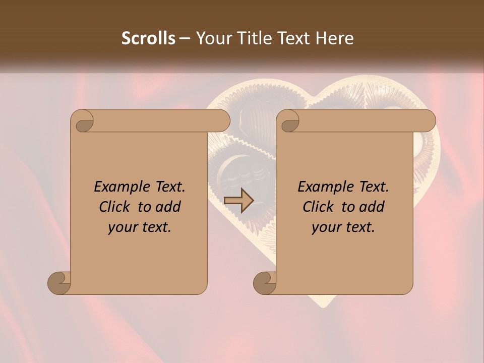 A Heart Shaped Box Filled With Chocolates On A Red Cloth PowerPoint Template