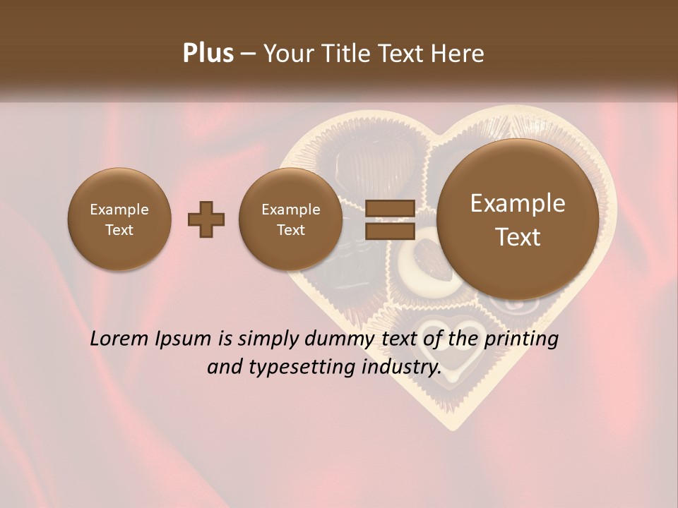 A Heart Shaped Box Filled With Chocolates On A Red Cloth PowerPoint Template