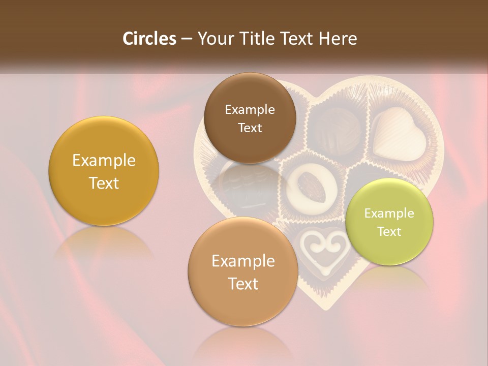 A Heart Shaped Box Filled With Chocolates On A Red Cloth PowerPoint Template