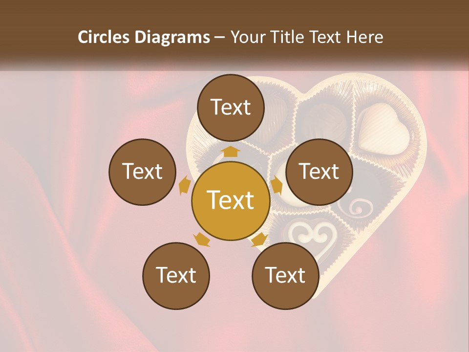 A Heart Shaped Box Filled With Chocolates On A Red Cloth PowerPoint Template