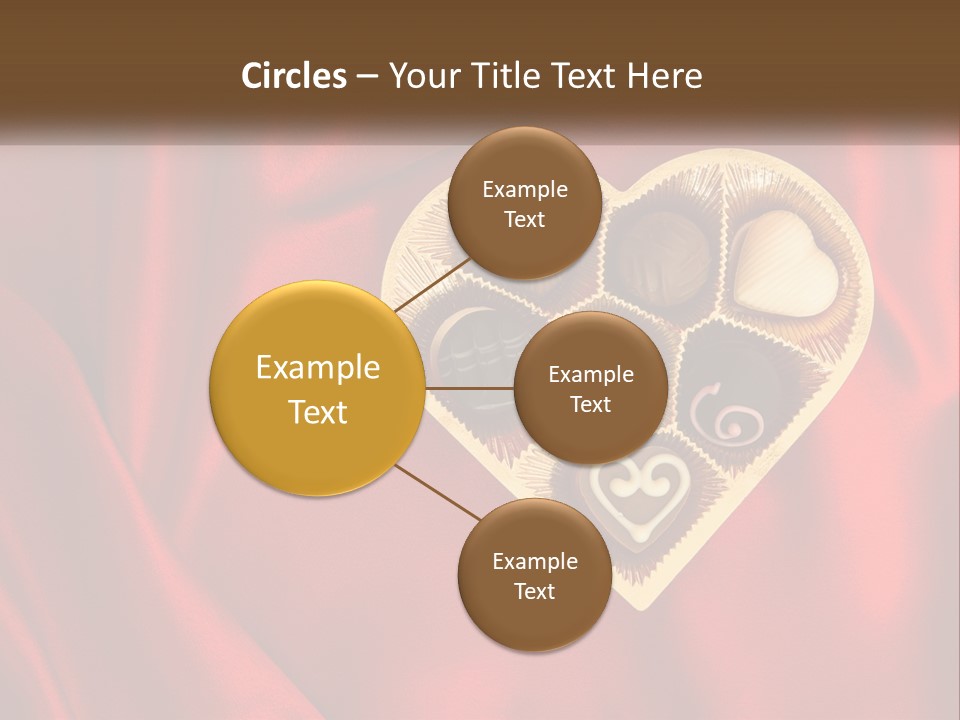 A Heart Shaped Box Filled With Chocolates On A Red Cloth PowerPoint Template