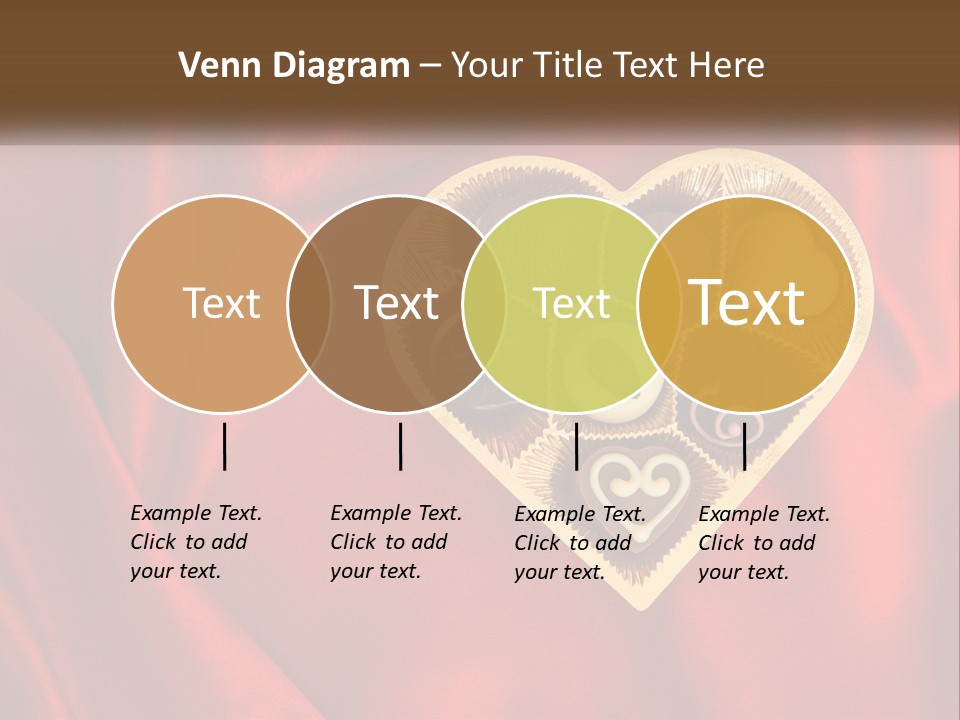 A Heart Shaped Box Filled With Chocolates On A Red Cloth PowerPoint Template